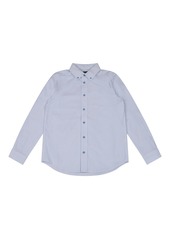 B by Brooks Brothers Big Boys Pinstripe Woven Long Sleeve Oxford Shirt - Light Blue