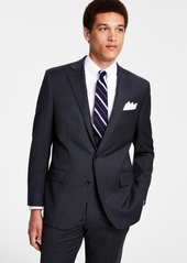 B by Brooks Brothers Men's Classic-Fit Stretch Pinstripe Wool Blend Suit Jackets - Navy Plaid