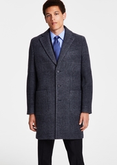 B by Brooks Brothers Men's Plaid Double-Face Wool Blend Overcoat - Grey Plaid