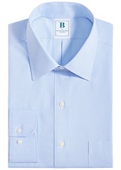 B by Brooks Brothers Men's Regular Fit Non-Iron Micro-Houndstooth Dress Shirt - Light Blue