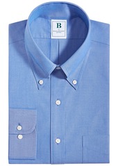 B by Brooks Brothers Men's Regular Fit Non-Iron Solid Dress Shirts - French Blue