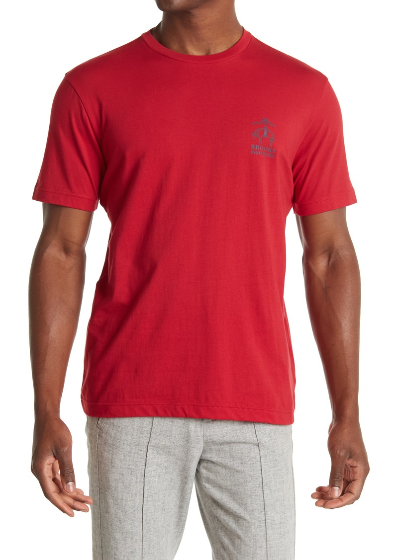 Brooks Brothers 1818 Logo Print T-Shirt in Open Red at Nordstrom Rack