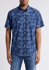 Brooks Brothers Abstract Print Short Sleeve Button-Down Shirt