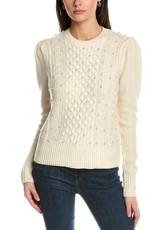 Brooks Brothers Aran Pearl Wool-Blend Sweater