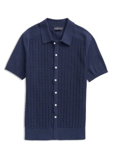 Brooks Brothers Cable Stitch Button-Up Polo