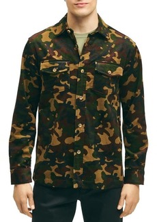 Brooks Brothers Camo Corduroy Button-Up Shirt Jacket at Nordstrom