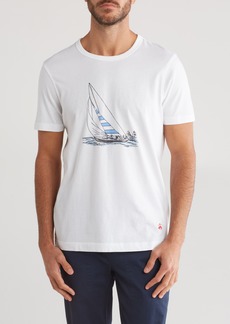 Brooks Brothers Dove Cotton Graphic T-Shirt in White Multi at Nordstrom Rack