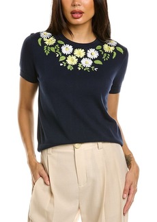Brooks Brothers Embroidered Floral Sweater
