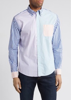 Brooks Brothers Fun Stripe Colorblock Button-Down Shirt at Nordstrom