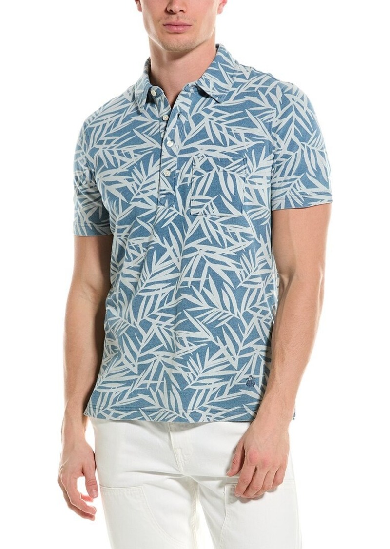 Brooks Brothers Indigo Leaf Print Polo Shirt