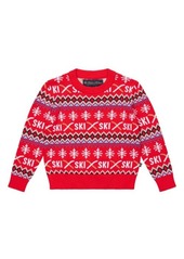 Brooks Brothers Kids' Fair Isle Ski Jacquard Cotton Crewneck Sweater