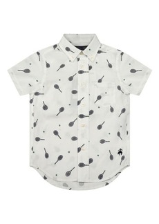 Brooks Brothers Kids' Racket Print Short Sleeve Cotton Button-Down Shirt