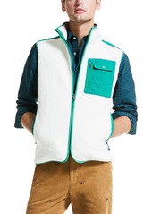 Brooks Brothers Knit Teddy Fleece Full Zip Vest in Marshmallow at Nordstrom