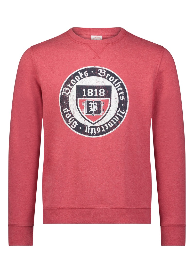 Brooks Brothers Logo Graphic Pullover Sweatshirt in Red Heather Multi at Nordstrom Rack