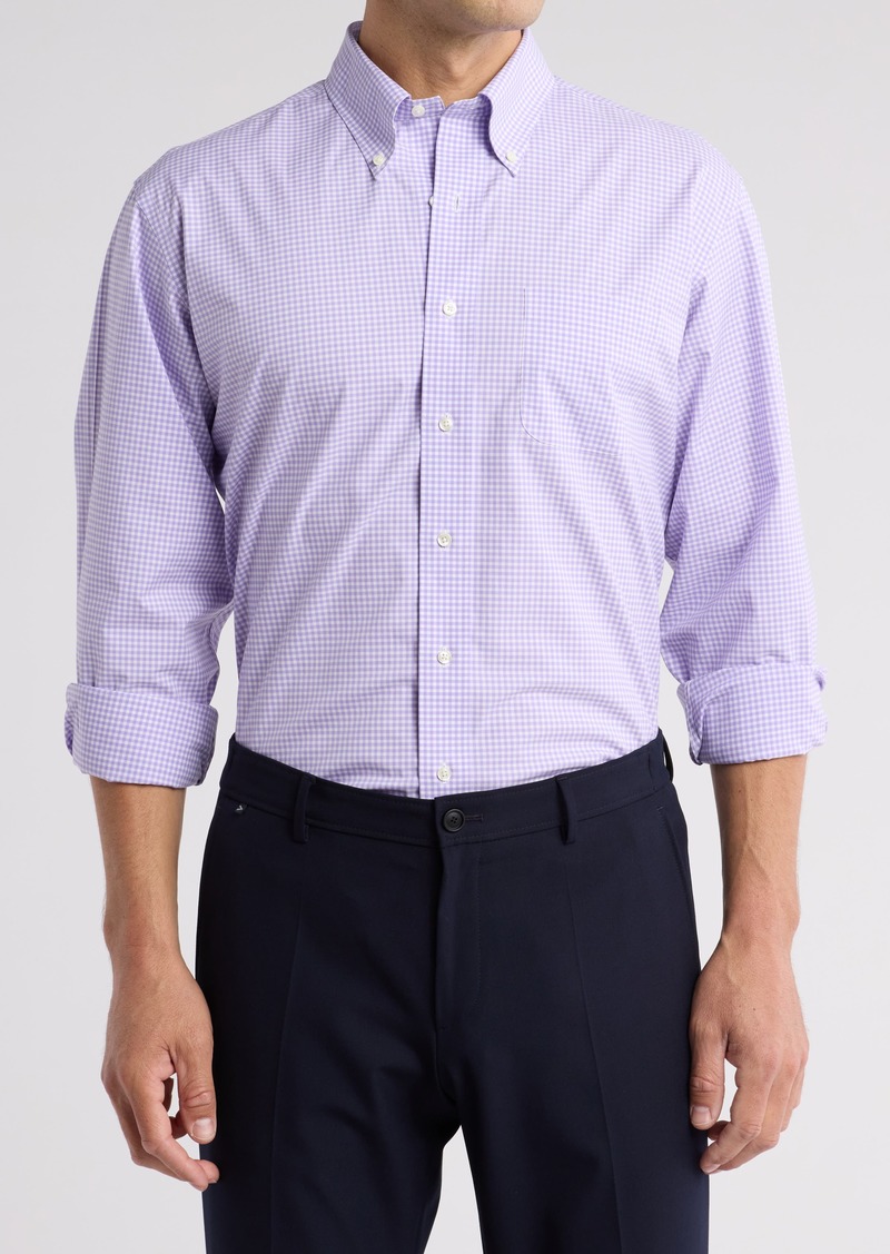 Brooks Brothers Madison Fit Gingham Non-Iron Stretch Dress Shirt in Light/Pastel Purple at Nordstrom Rack