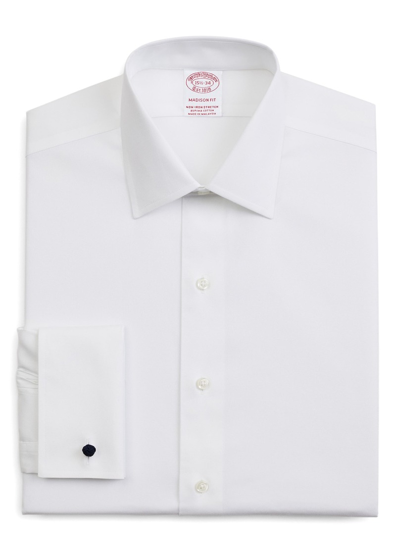 Brooks Brothers Madison Fit Non-Iron Stretch Dress Shirt in White at Nordstrom Rack