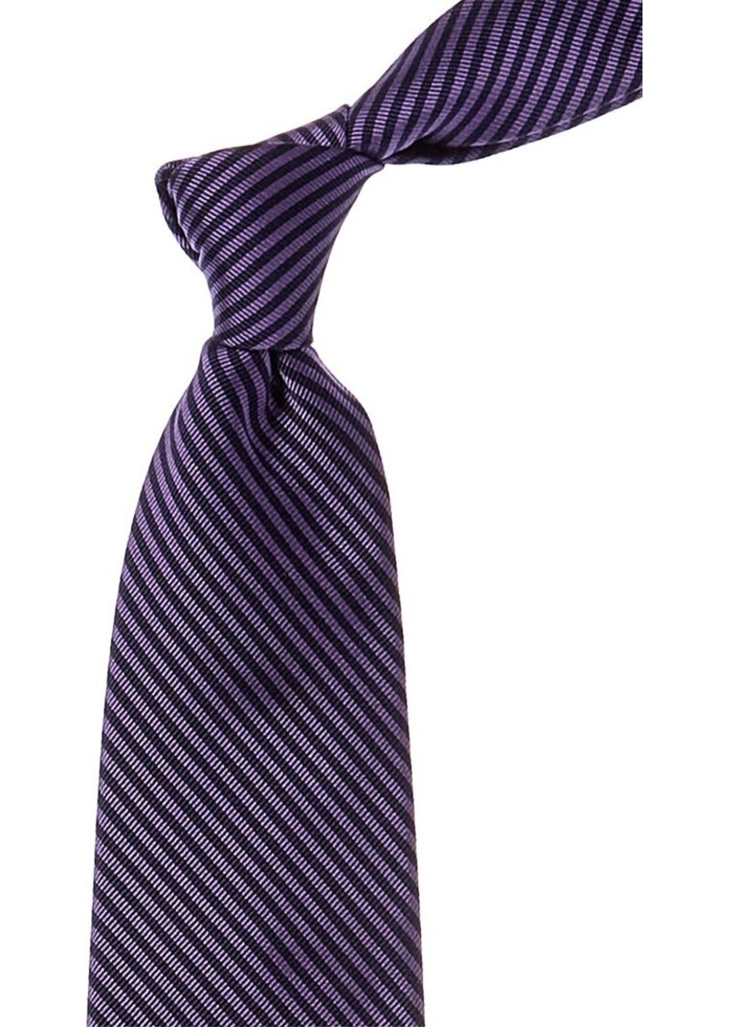 Brooks Brothers Medium Purple Feeder Stripe Silk Tie