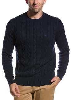Brooks Brothers Men's Cotton Cable Crew Neck Sweater  Small