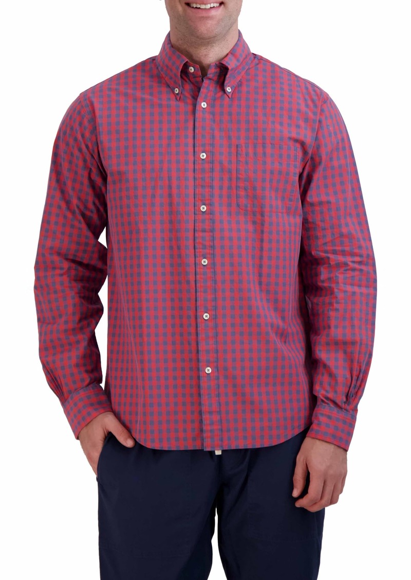 Brooks Brothers Men's Friday Poplin Long Sleeve Pattern Sport Shirt