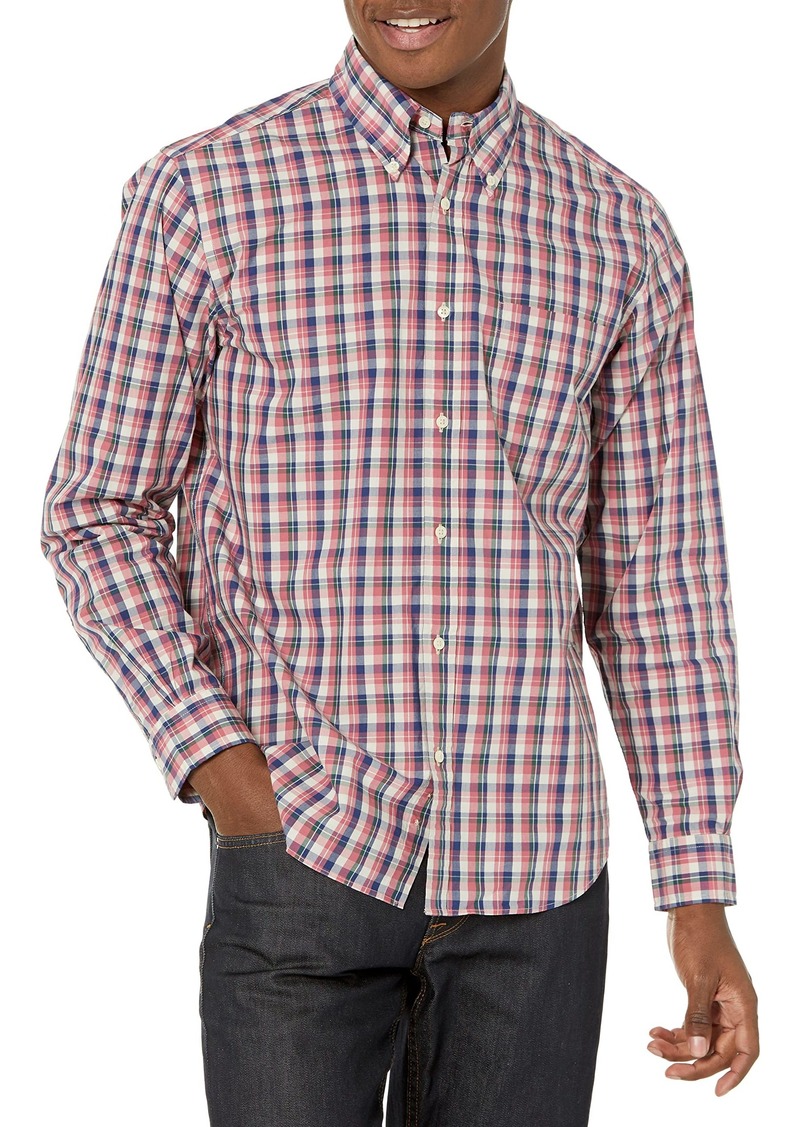 Brooks Brothers Men's Long Sleeve Button Down Cotton Poplin Friday Sport Shirt Check