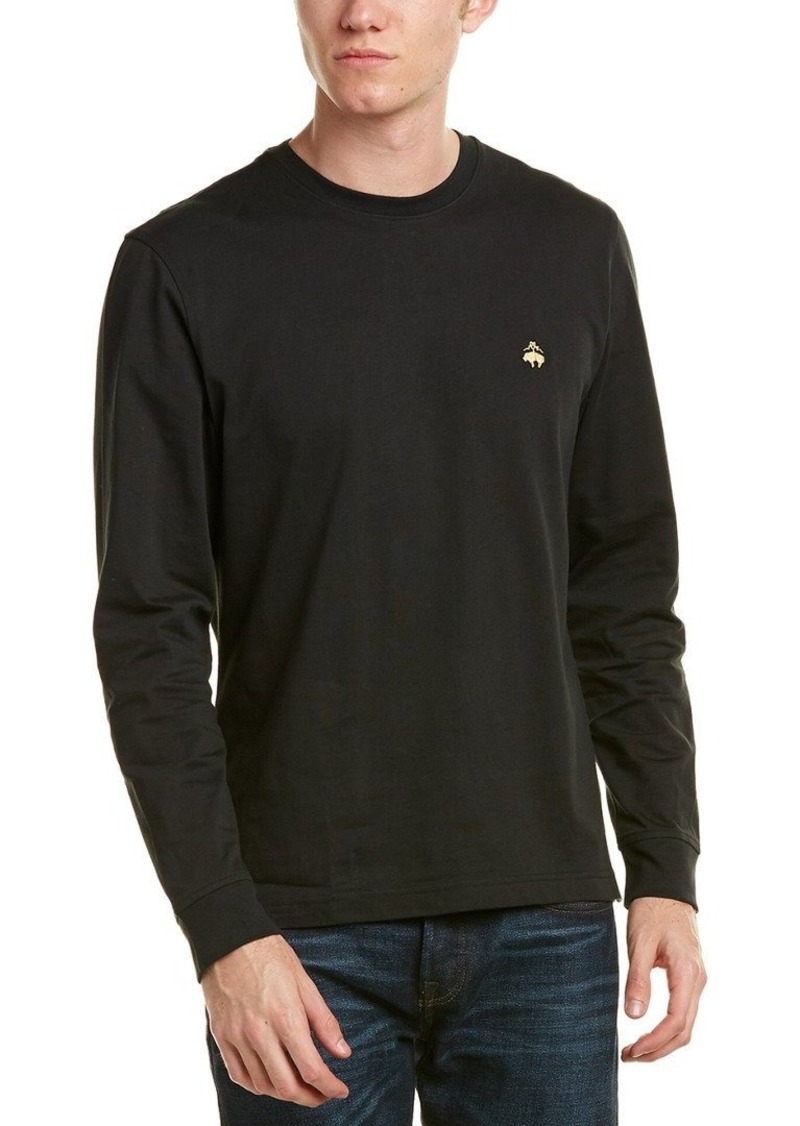 Brooks Brothers Men's Long Sleeve Cotton Crewneck Original Fit Logo T-Shirt