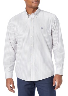 Brooks Brothers Men's Non-Iron Stretch Oxford Long Sleeve Stripe Sport Shirt