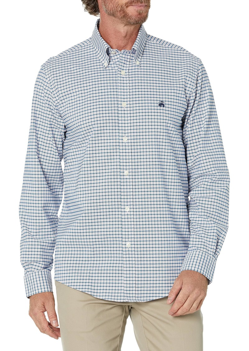 Brooks Brothers Men's Non-Iron Stretch Oxford Sport Shirt Long Sleeve Mini