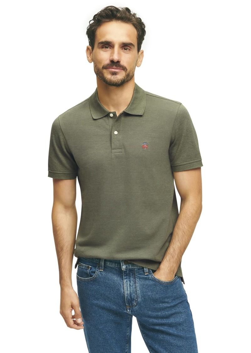 Brooks Brothers Men's Regular Fit Cotton Pique Stretch Logo Short Sleeve Polo Shirt