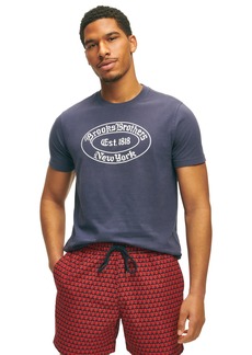 Brooks Brothers Men's Regular Fit Label Graphic Short Sleeve T-Shirt