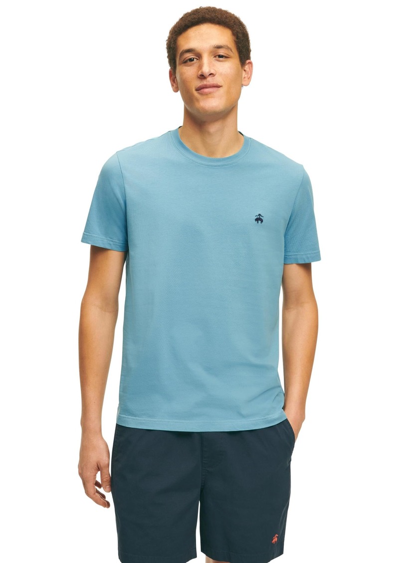 Brooks Brothers Men's Regular Fit Supima Cotton Crewneck Short Sleeve Logo T-Shirt