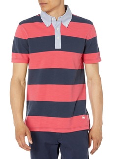 Brooks Brothers Men's Short Sleeve Stripe Rugby Shirt