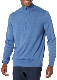 Brooks Brothers Men's Supima Cotton Half-Zip Logo Sweater