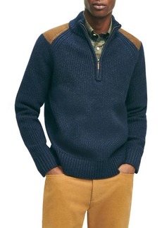 Brooks Brothers Military Half Zip Lambswool Sweater