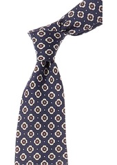 Brooks Brothers Navy Petal Dot Linen & Silk-Blend Tie
