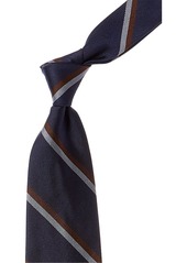 Brooks Brothers Open Blue Stripe Silk Tie