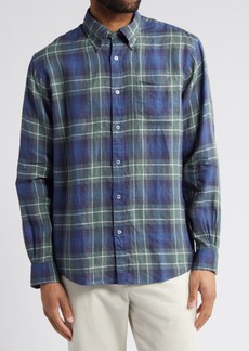 Brooks Brothers Plaid Linen Button-Up Shirt