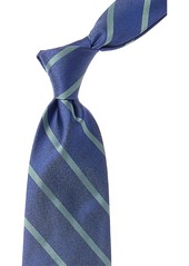 Brooks Brothers Pop Aqua Twill Stripe Silk Tie