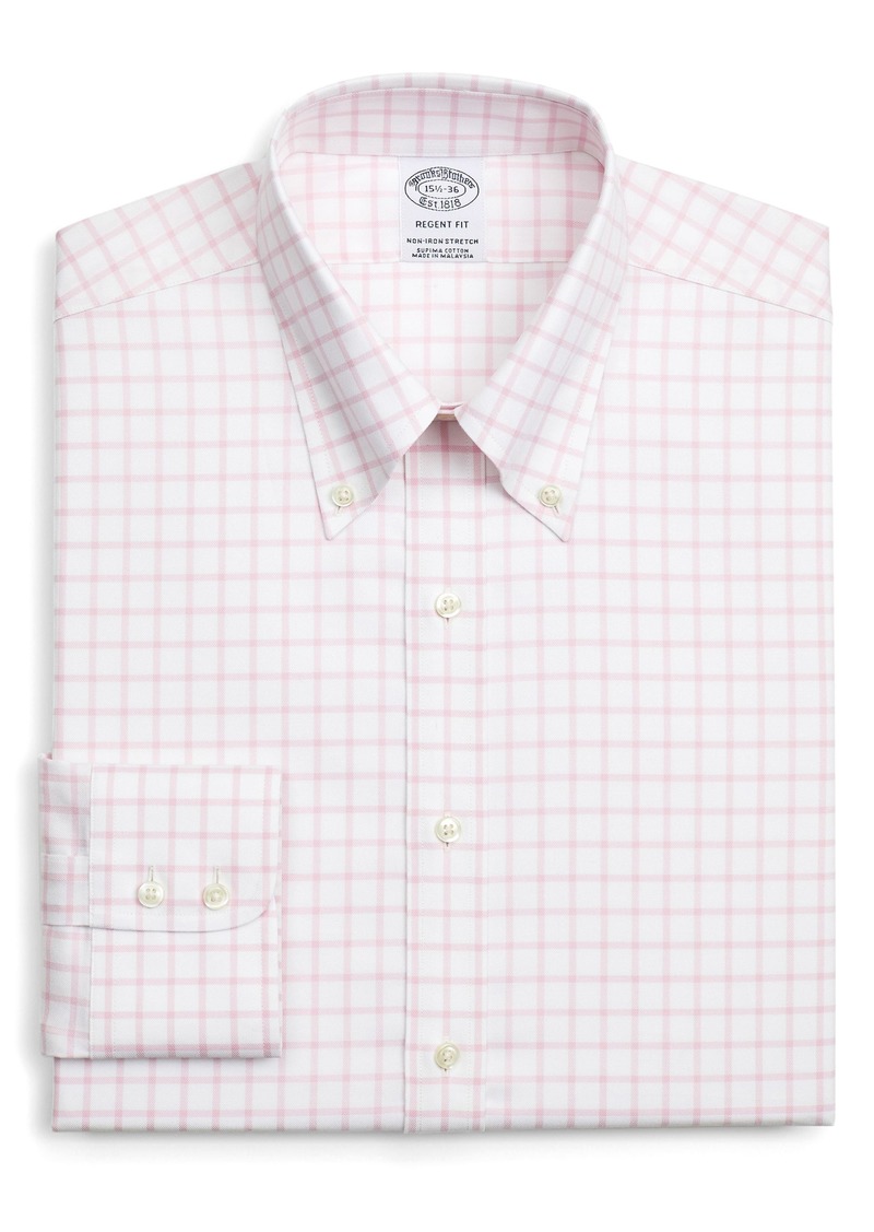 Brooks Brothers Regent Fit Non-Iron Stretch Dress Shirt in Light/Pastel Pink at Nordstrom Rack