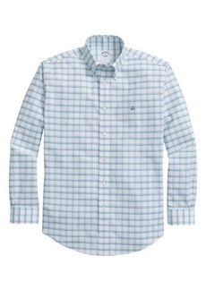 Brooks Brothers Regular Fit Check Non-Iron Stretch Cotton Oxford Button-Down Shirt