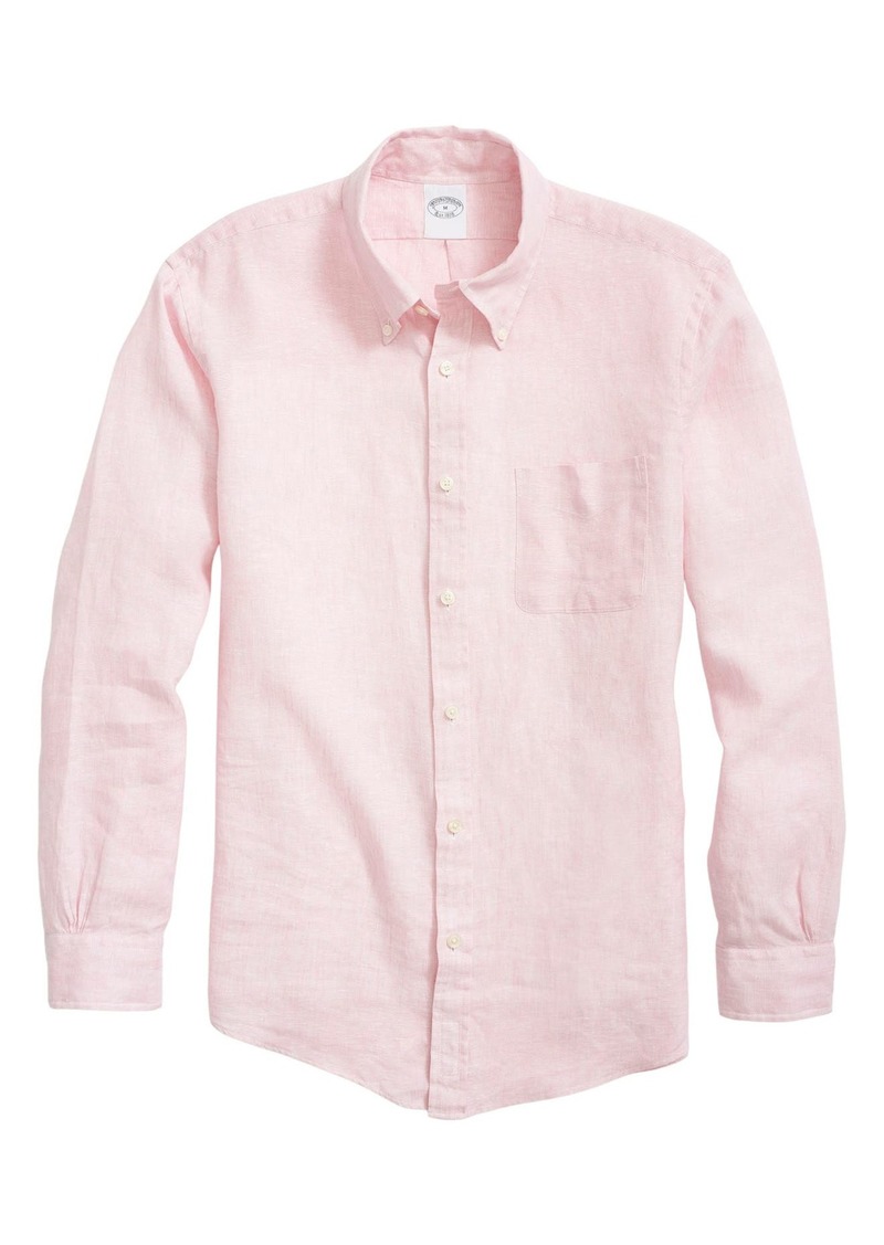 Brooks Brothers Regular Fit Cotton Dress Shirt in Medium Pink at Nordstrom Rack