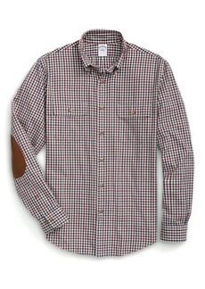 Brooks Brothers Regular Fit Gingham Cotton & Cashmere Button-Down Shirt