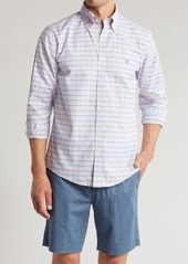 Brooks Brothers Regular Fit Gingham Oxford Button-Down Dress Shirt in Blue/Coral Multi at Nordstrom Rack