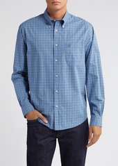 Brooks Brothers Regular Fit Spring Check Dress Shirt in Navy/Green Check at Nordstrom Rack