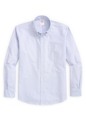 Brooks Brothers Regular Fit Stripe Oxford Cotton Button-Up Shirt in Bluestripe at Nordstrom