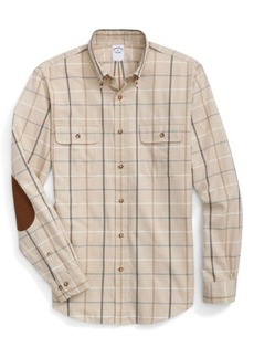 Brooks Brothers Regular Fit Windowpane Plaid Cotton & Cashmere Button-Down Shirt