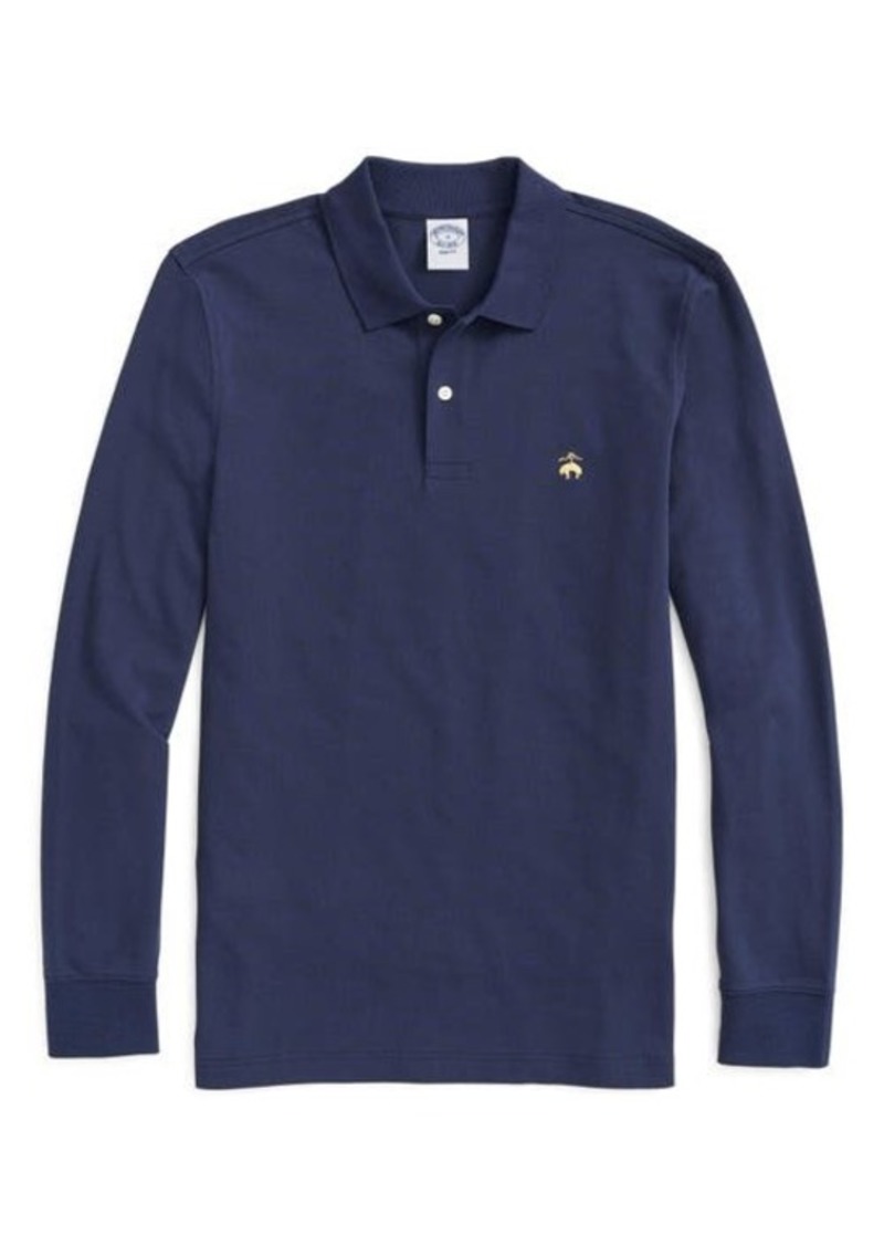 Brooks Brothers Slim Fit Long Sleeve Stretch Cotton Piqué Polo