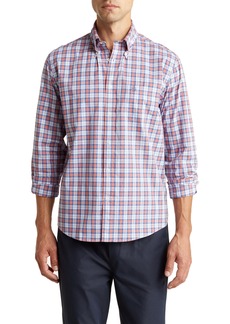 Brooks Brothers Sport Fit Plaid Long Sleeve Yarn Dye Cotton Button-Down Shirt in Blue Orange Plaid at Nordstrom Rack