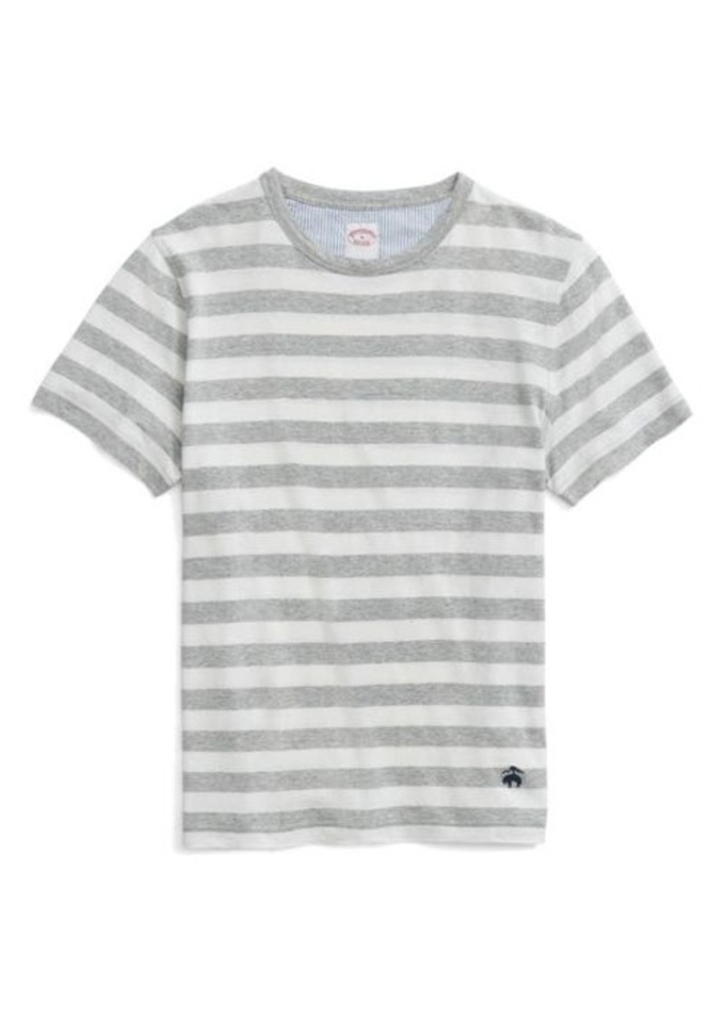 Brooks Brothers Stripe Linen & Cotton T-Shirt