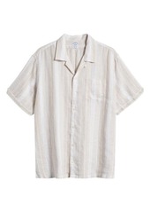 Brooks Brothers Stripe Linen Camp Shirt