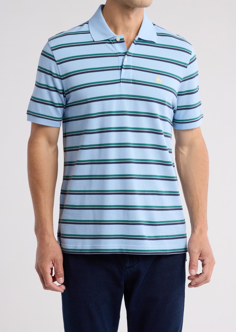 Brooks Brothers Stripe Original Fit Cotton Polo in Blue Multi at Nordstrom Rack